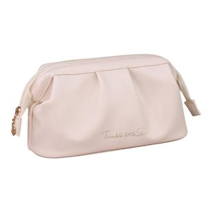 手抓化妆包大容量ins风高级感洗漱包PU防水旅行便携小型收纳包