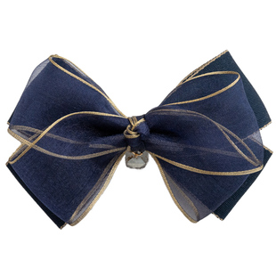 娟纱发夹后脑勺女高级感简约蝴蝶结发卡弹簧夹马尾夹半扎发顶夹