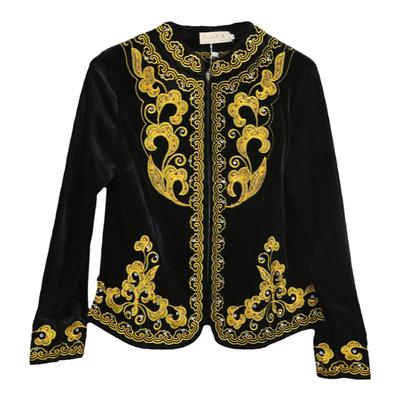 天山美翼2023绣花金丝绒上衣