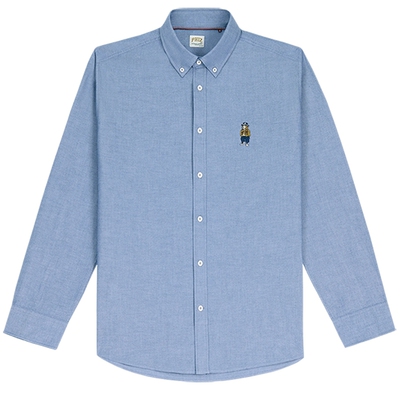 【春夏甄选】Hazzys哈吉斯春款男通勤牛津纺长袖净色百搭衬衫上衣