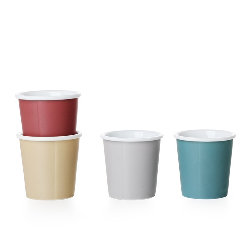 丹麦VIVA哑光釉面磨砂陶瓷杯仿纸杯耐热陶瓷品茶杯咖啡杯马克杯
