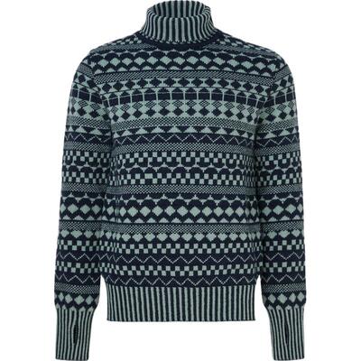 【季末折扣】Oliver Spencer男士秋冬提花针织绵羊毛高领毛衣