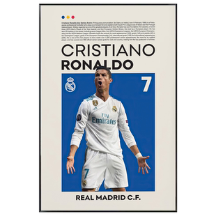 皇马球星装饰画贝林厄姆甜菜拉莫斯C罗莫德里奇足球主题海报挂画