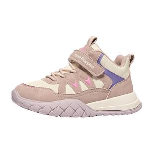 暇步士童鞋儿童棉鞋冬季新款女童加绒保暖运动鞋大童加厚休闲棉靴