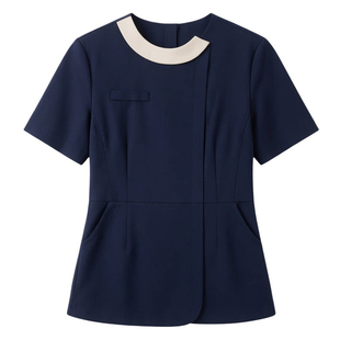 美容院工作服女足疗技师工作服美容师护士服夏季工装职业气质套装