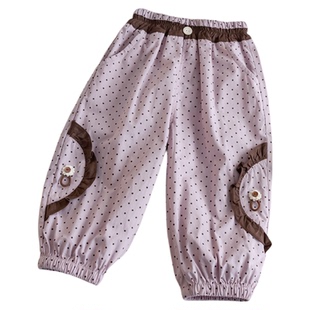 女童裤子春秋款2025新款儿童洋气圆点休闲长裤宝宝早秋百搭单裤棉