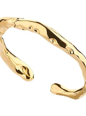 ins不规则素圈开口随形气质戒指