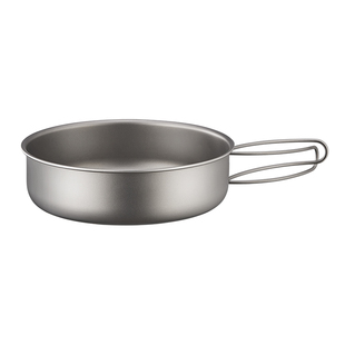 纯钛煎锅户外露营便携炊具钛锅超轻平底锅钛合金餐具折叠锅具汤锅