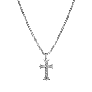 十字架吊坠男士嘻哈项链男款潮流链子配饰男生潮牌百搭长款毛衣链