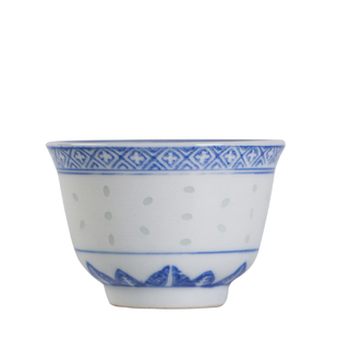 景德镇缘满瓷陶瓷功夫茶具八十年代光明瓷厂青花玲珑西式盅主人杯