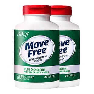 2瓶装*美国Move Free高钙氨糖维骨力软骨素加钙加维D3 240粒关节