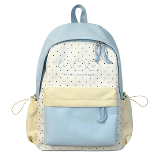 高颜值可爱大容量学生上课书包日系撞色百搭休闲双肩包通勤电脑包