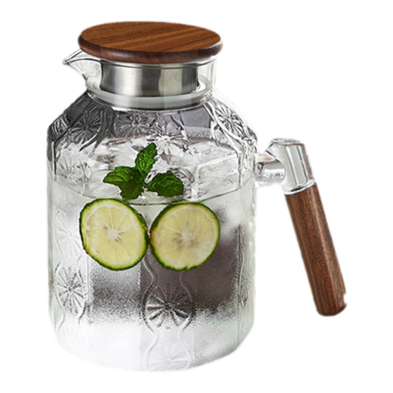 复古冷水壶玻璃耐高温家用大容量水瓶白开水杯套装扎壶茶壶凉水壶