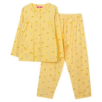 梦贝诗长袖薄款纯棉梭织睡衣女士