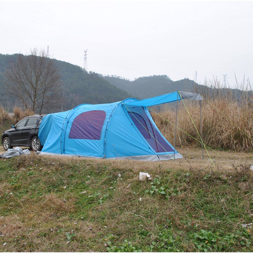 露营旅游SUV防蚊车尾帐篷.大容量5到6人组装帐篷.带可拆卸地垫.