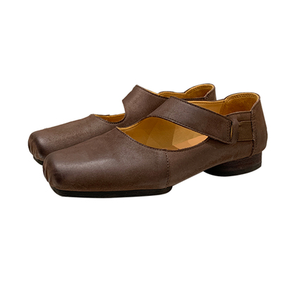 InkingPot复古牛皮芭蕾舞鞋女