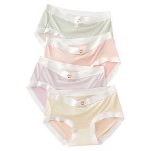 女童冰丝内裤+7A抑菌档+可爱图案】草本初色大童发育期四角短裤