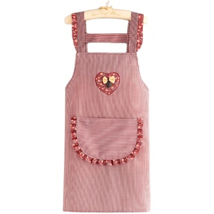 背带围裙家用厨房上班做饭无袖防油污耐磨耐脏工作服家里家外围腰