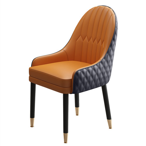 轻奢实木餐椅家用北欧简约休闲麻将椅酒店餐厅吃饭牛皮革靠背凳子