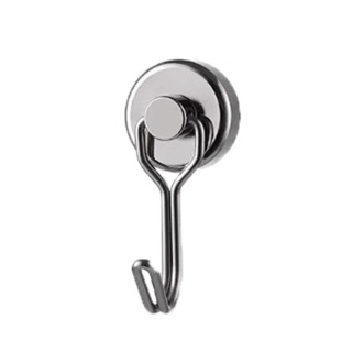 可旋转磁吸挂钩强磁免安装无痕磁铁银色金属磁钩家用创意强力挂钩