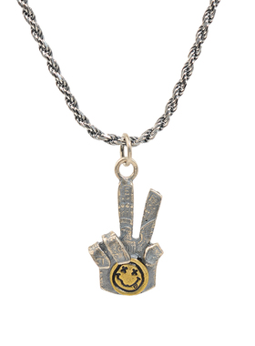 纯银手势嘻哈风百搭吊坠项链