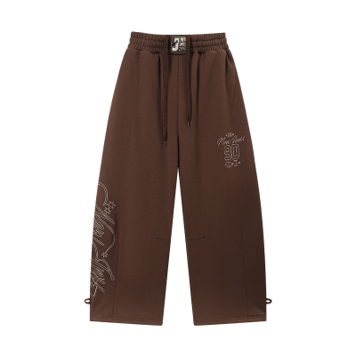 江南先生NewJNXS一体绒环保皮5A抗菌摇粒绒刺绣宽松弯刀卫裤冬