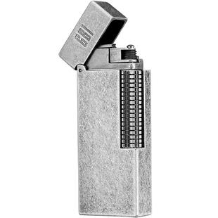 英国GBI大船充气高档无声打火机超薄黄铜翻盖迷你窄机侧滑送男友