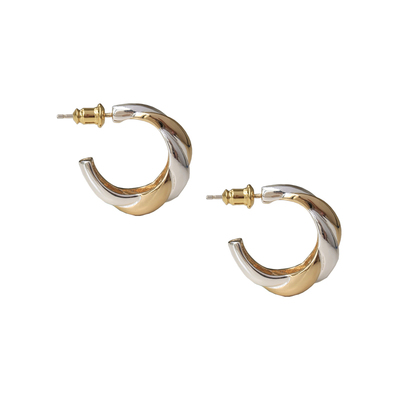 lazycircles缠绕麻花金银色耳环