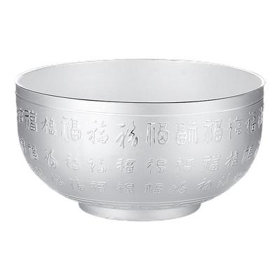 大号实心百福精品足银家用碗筷勺
