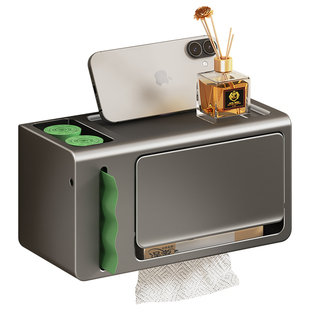 吸盘卫生间纸巾盒厕所厕纸盒壁挂式免打孔放抽卷纸垃圾袋置物架子