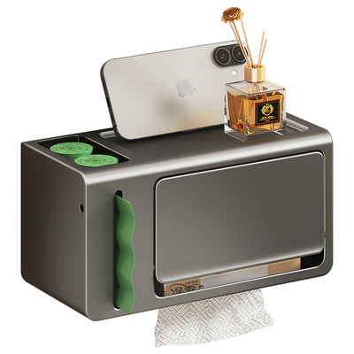 吸盘纸巾盒放抽卷纸垃圾袋置物架