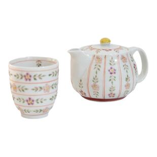 日本进口九谷烧作家手绘日式小清新陶瓷泡茶壶茶杯家用茶具赤小花