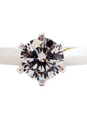 媲美真钻女高端品质六爪纯银戒指