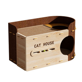 双层猫窝四季通用猫抓板窝一体猫咪树洞冬天封闭猫屋耐抓不掉屑