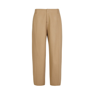 LESS冬季绵羊毛裤子女黑色休闲九分烟管毛呢高腰西装裤2MAE14820