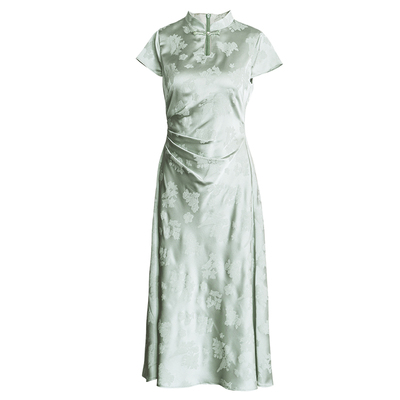 罗衣高级新中式提花盘扣连衣裙