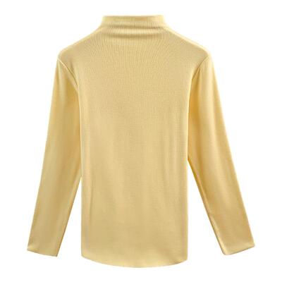 蓝色半高领打底衫长袖上衣