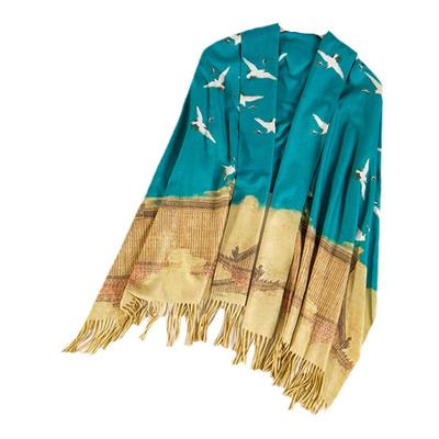 国风瑞鹤图百搭女冬季