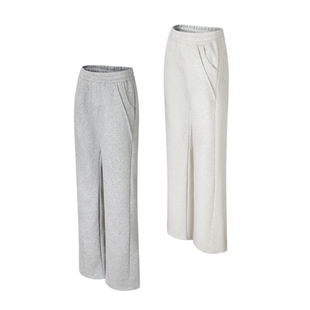 ULTISO本源 500G斜切磨毛弯刀卫裤厚款微喇休闲通勤宽松直筒长裤