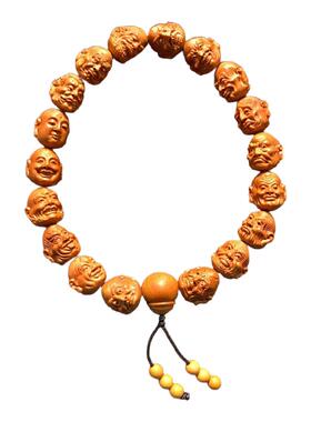 龙纹桃核雕刻小籽十八罗汉