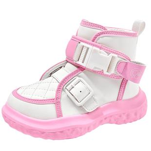 芭比童鞋女童靴子2025新款冬季防水大棉鞋加绒加厚棉靴儿童雪地靴