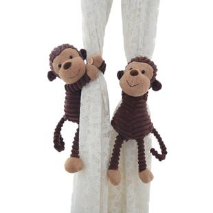 艾菲美家条纹动物窗帘扣窗帘绑带创意可爱韩式窗帘绑花窗帘绳一对