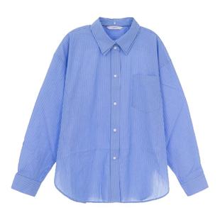 pushBUTTON 棉质女士条纹休闲长袖衬衫银泰百货301574
