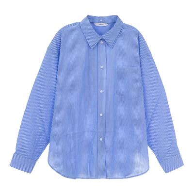pushBUTTON 棉质女士条纹休闲长袖衬衫银泰百货301574