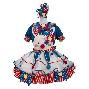 新品宅喵馆小丑兔马戏团夏季短袖内搭背带裙少女三段Lolita洛丽塔