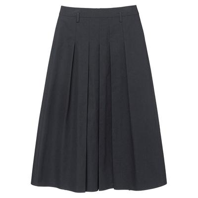 loeuvre百褶a字裙高腰灰色垂坠感