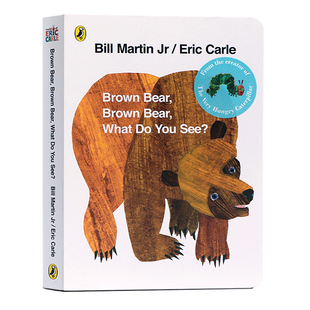英文原版绘本brown bear棕熊纸板书brown bear what do you see棕色的熊 英语绘本宝宝幼儿早教启蒙读物 廖彩杏吴敏兰卡尔爷爷书单