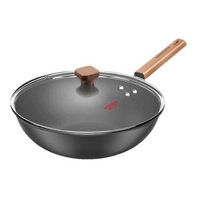KBH/康巴赫精铁无涂层炒锅不粘锅