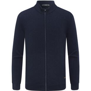 【羊毛羊绒】EMZ鄂尔多斯25新款抑菌商务休闲针织开衫夹克外套男