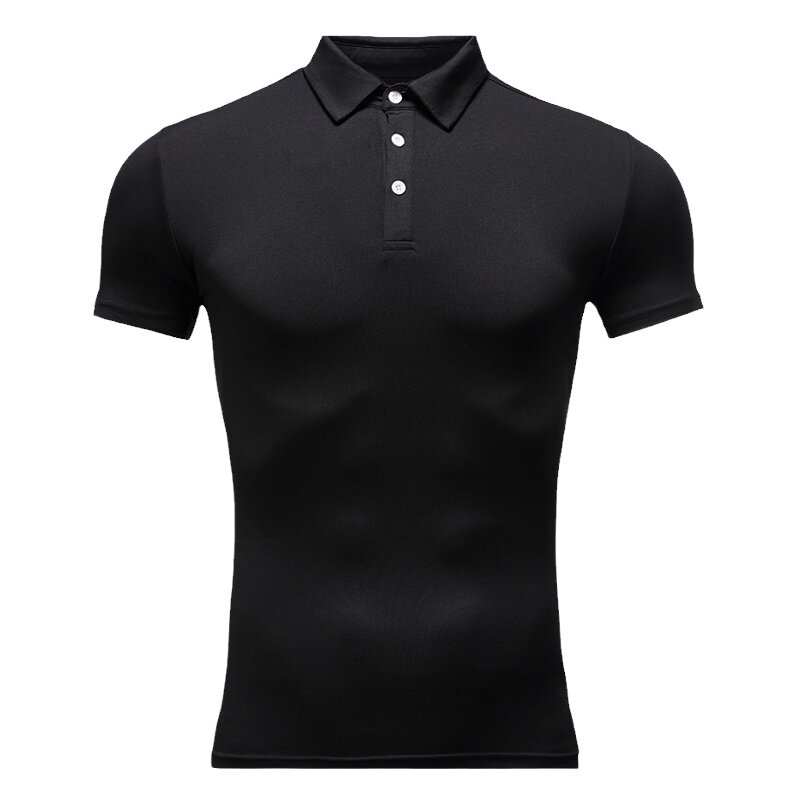夏季运动polo衫男短袖弹力修身速干衣健身教练工作服定制翻领t恤
